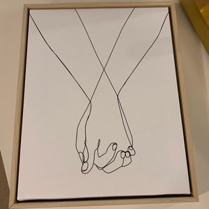 8" x 10" Holding Hands Framed Canvas Black/White - Opalhouse™